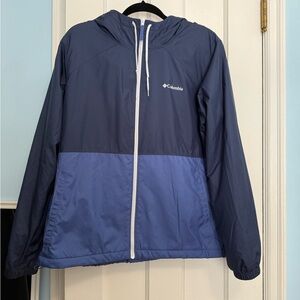 Columbia Navy and Light Blue Hooded Jacket